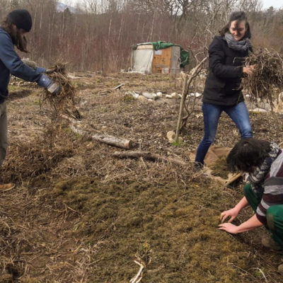 On protège le sol avec du paillage