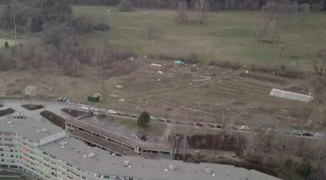 Vue aérienne du jardin, printemps 2018